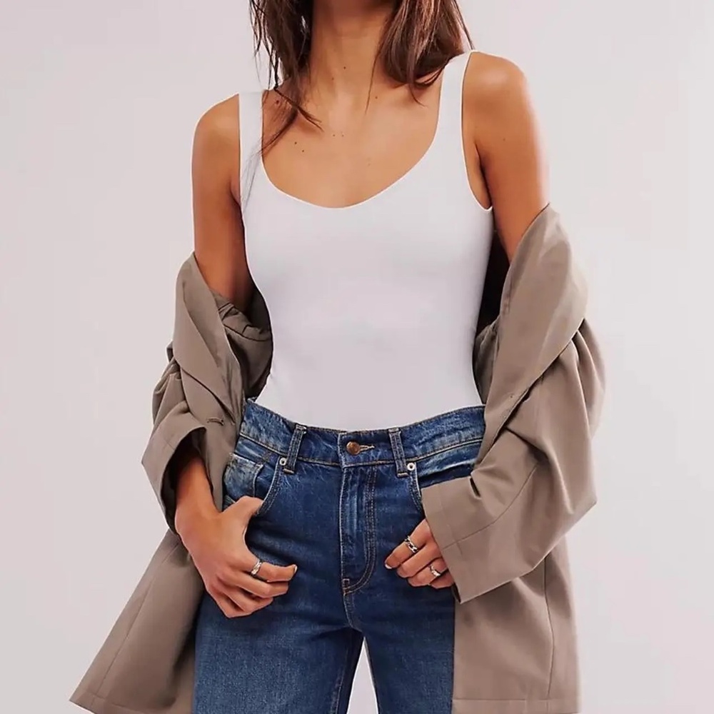 White Free People Intimately Bodysuit